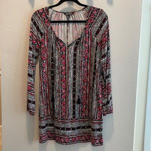 LONG SLEEVE MINI SHIFT DRESS